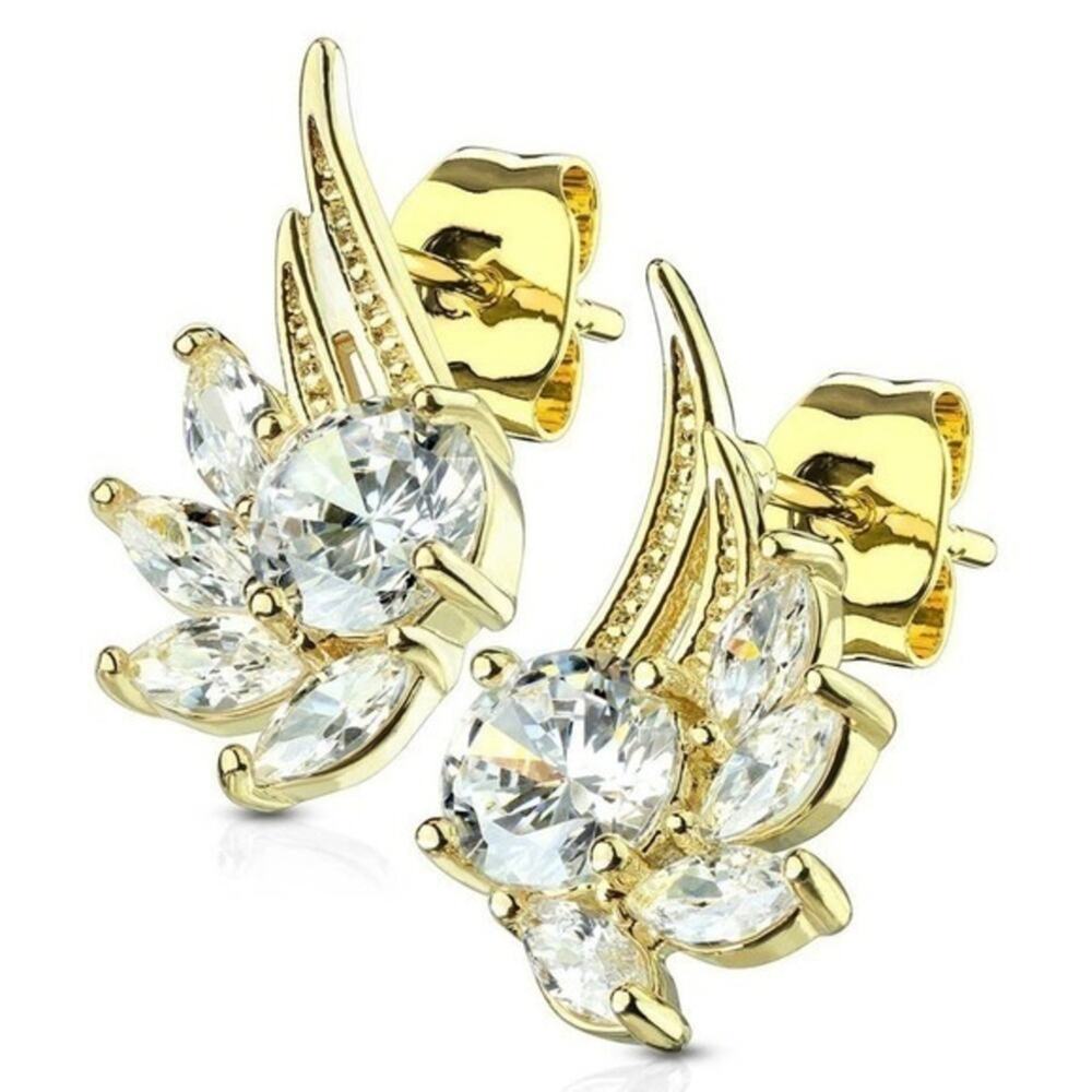 New stainless steel CZ angel wing earings‎